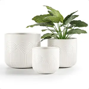 Ceramic Pots for  Set of 3 Sizes - 6, 5, 4 Inch Diameter  Pots with Drainage Holes - Ceramic Planters for Indoor  - Decorative Flower Pot -  Pot with Drainage - Indoor Planter
