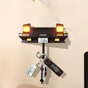 AE86 Car Decoration Key Holder Creative Car Open Headlight Keychain Hook Initials Home JDM Key Storage