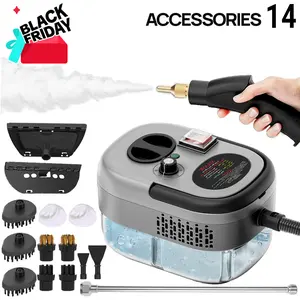 2025 New High-Pressure Handheld Steam Cleaner Set with fast heating, powerful hot steam, 6 adjustable speeds,and 9 multi-functional brush heads for powerful cleaning.Chemical-free,suitable for most floors,counters,walls,sofas,windows,and more.Easy to use.