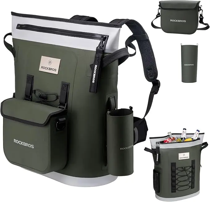 ROCKBROS Soft Cooler Bag, Large Cooler Backpack for 30-36 Can, Leak-Proof & Portable Cooler Bags Insulated for Summer Travel, Camping, Beach, Picnic