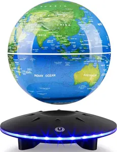VGAzer Magnetic Levitation Floating and Levitating Globe Lamp with LED Night Light ,Rotating Geographic Ball World Map Display Stand Table Lamp