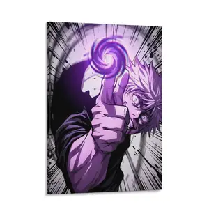 Satoru Gojo Canvas  Art - Jujutsu Kaisen Anime Poster,Manga Inspired Action Canvas Print, Japanese Anime Room Decor for Gaming Setup Bedroom Living Room, Modern Otaku  Decoration for Anime and Manga Aesthetic Fans Wall