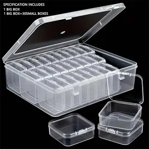 Clear Jewelry Storage Box, 1 Set of Transparent Jewelry Organizers for Earrings, Rings and Necklaces, Home Organizer, Durable Plastic Storage Organizer