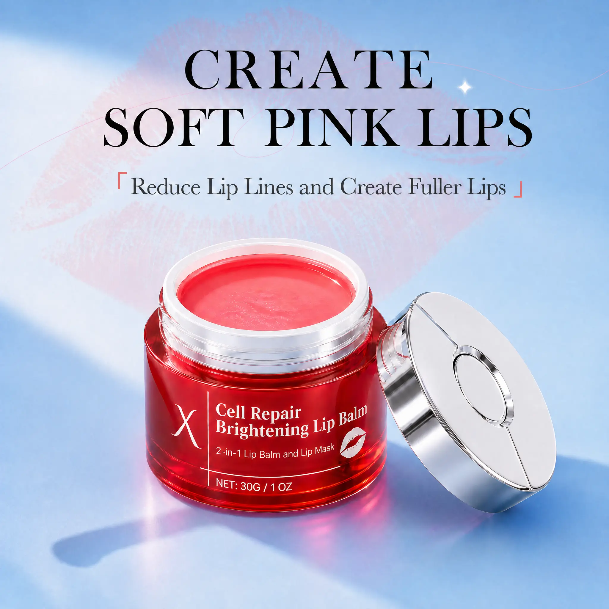 NovacaraX Unisex 2-in-1 Brightening Lip Balm-Lip Mask (30g) - Evens Tone, Amplifies Fullness, Deeply Hydrates, Repairs Dry/Chapped Areas, Long-Lasting Protection, Revives Vitality, Day & Night Use