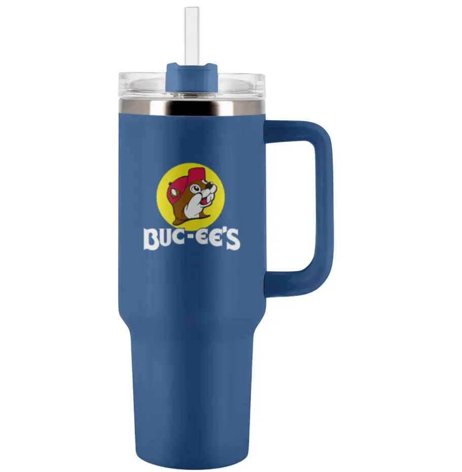 [Buc-ee's Graphic, Southern Road Trip Aesthetic & Drinkware Vibe] 40oz Stainless Steel Vacuum Insulated Tumbler, Water Bottle - Travel Center Merch Gift