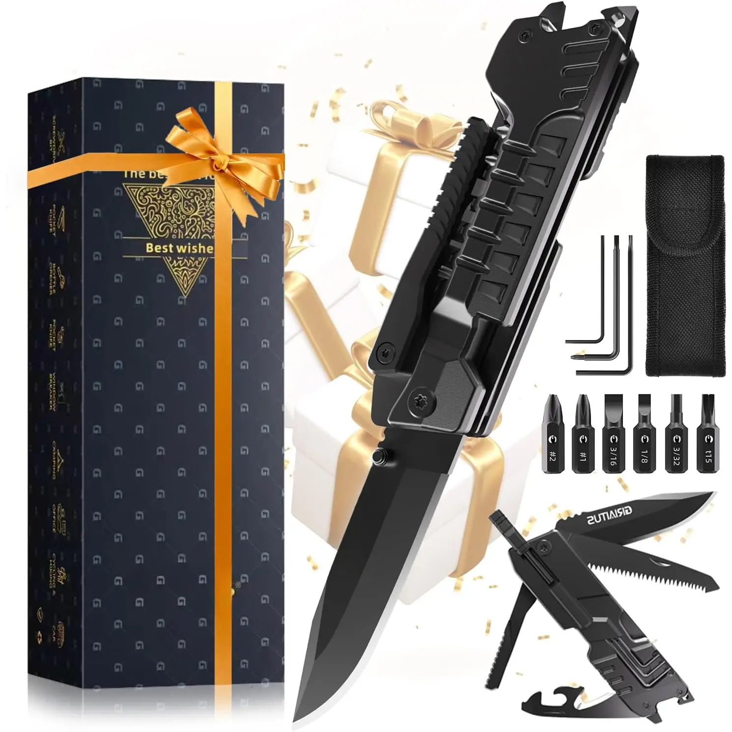 Multi-Tool Gifts for Men, Christmas Stocking Stuffers for Dad from Daughter Son, Multitool  17 in 1 EDC Gear Cool Father  Birthday Gifts for Him Husband Boyfriend Grandpa Camping