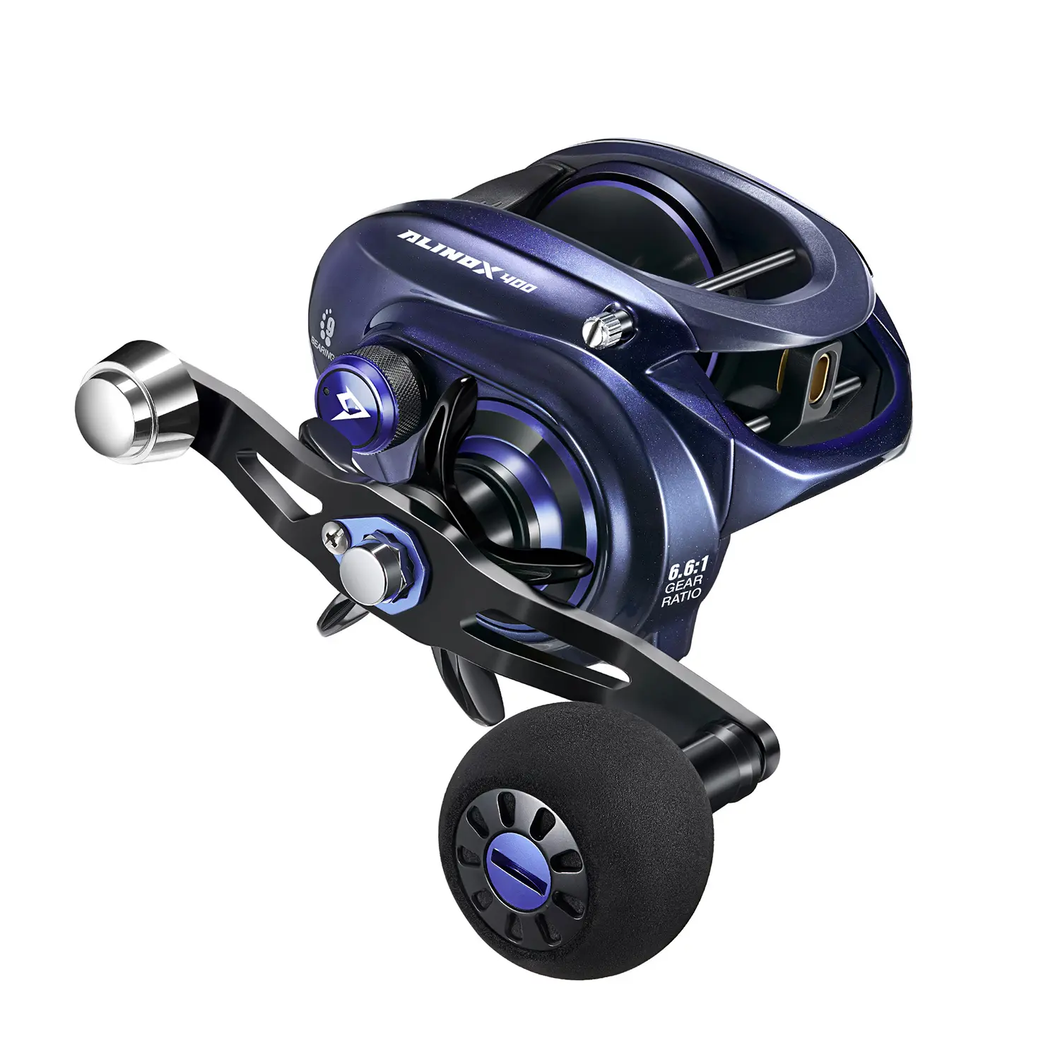 Piscifun Alinox 400 Baitcasting Reel, Saltwater Round Reel with Bait Clicker for Catfish and Heavy-Duty Fishing