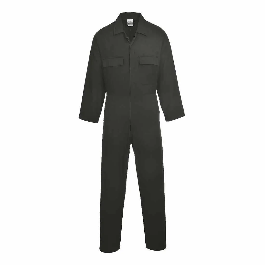Portwest Men'S Work Coveralls 100% Cotton - Protective Overalls Durable Workwear Boiler Suit for Mechanics Warehouse Garages DIY Black S998