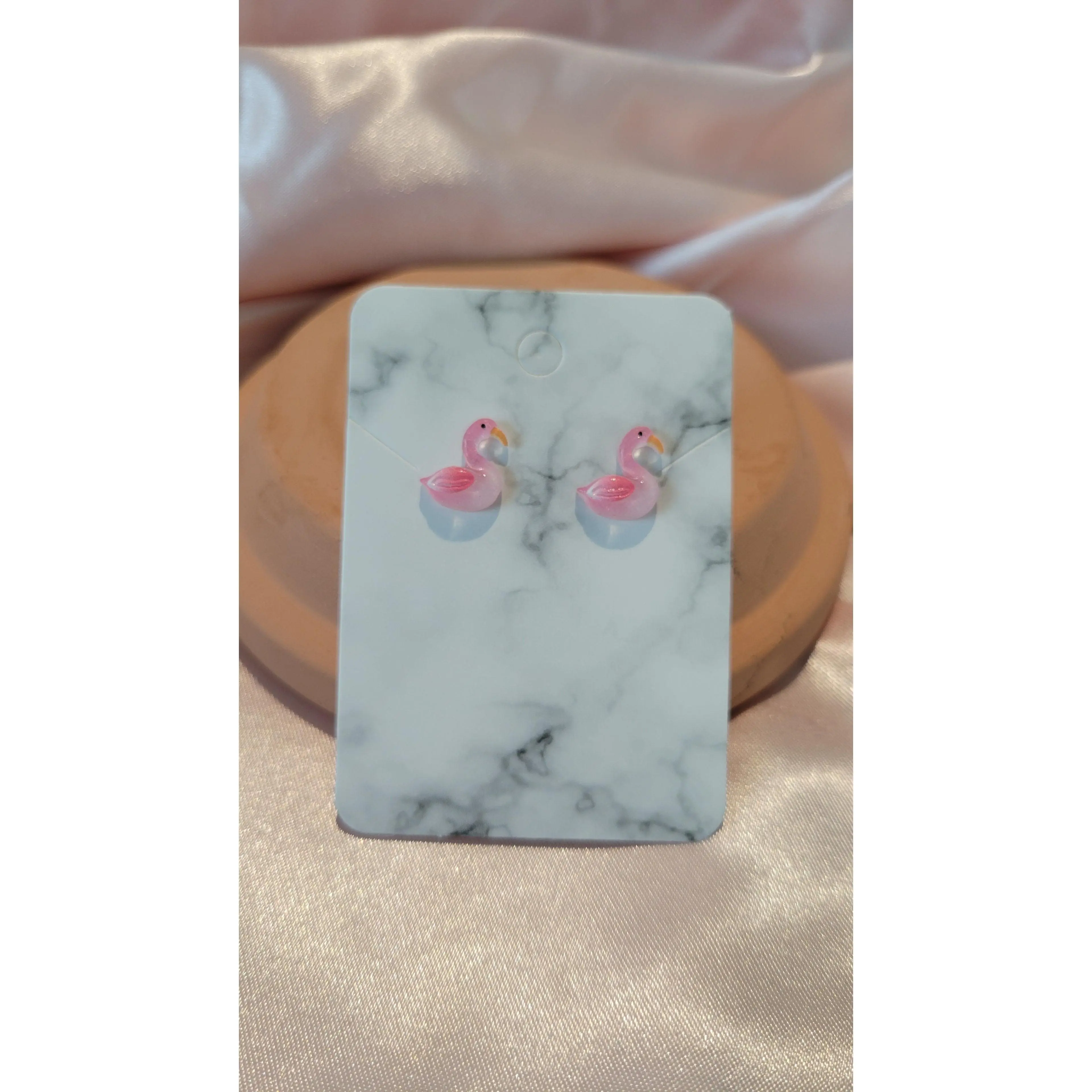 Flamingo Studded Earrings by When The Sun Doth Sleep