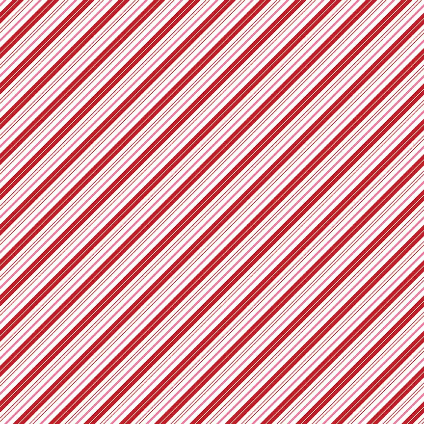 Fabric Riley Blake Red Candy Cane Stripes Claus & Co. by the Quarter Yard C17747-RED
