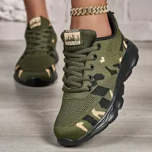 Women's mesh camouflage shoes Men's non-slip sports Running tennis sneakers Walking shoes