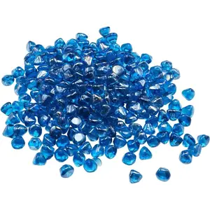 VEVOR Fire Glass, 20 lbs/ 9.0 kg High - Temperature Resistant Fireplace Rocks, 3/4 - Inch/ 19.05 mm Reflective Firepit Glass Beads, High Luster Stone Landscaping for Fire Pit Table, Caribbean BlueVEVOR Super Brand Day