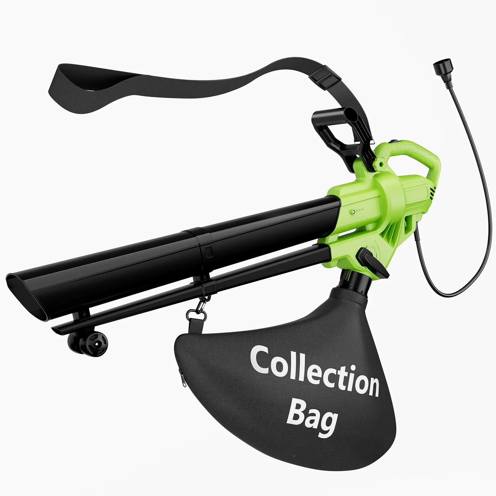 Electric Leaf Blower Vacuum Mulcher 3 In 1, 500 CFM 167 MPH Airflow With 15:1 Mulch Ratio, Lightweight Yard Tool With Collection Bag for Lawn Garden Cleanup, Car Drying, Gutter Cleaning, Snow Clearing & Workshop Dust Control