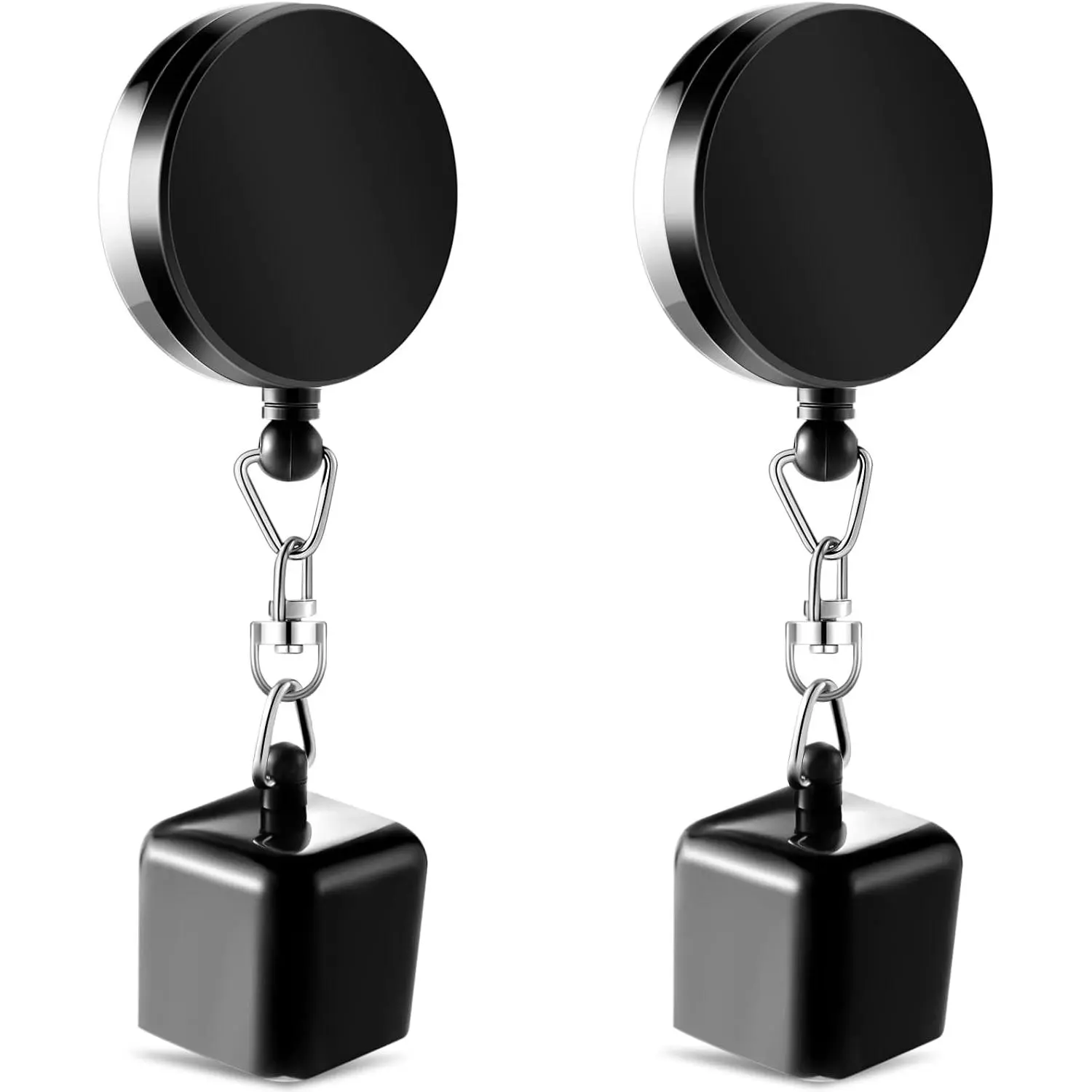 Pool Cue Chalk Holder 2-Piece Set, Retractable Metal-Plated Accessory with Belt Clip for Billiards and Snooker, Lightweight Design, Two-Pieces