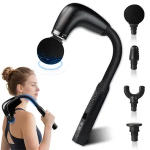 Massage Gun with Upgraded Extension Handle, Back Massager for Pain Relief Deep Tissue, , Massager for Neck and Shoulder Pain with LED,Muscles/Neck/Shoulders/Waist/Legs Massager with 4 Massage Heads & 9 Speed Levels & 9 Massage Modes Valentine's