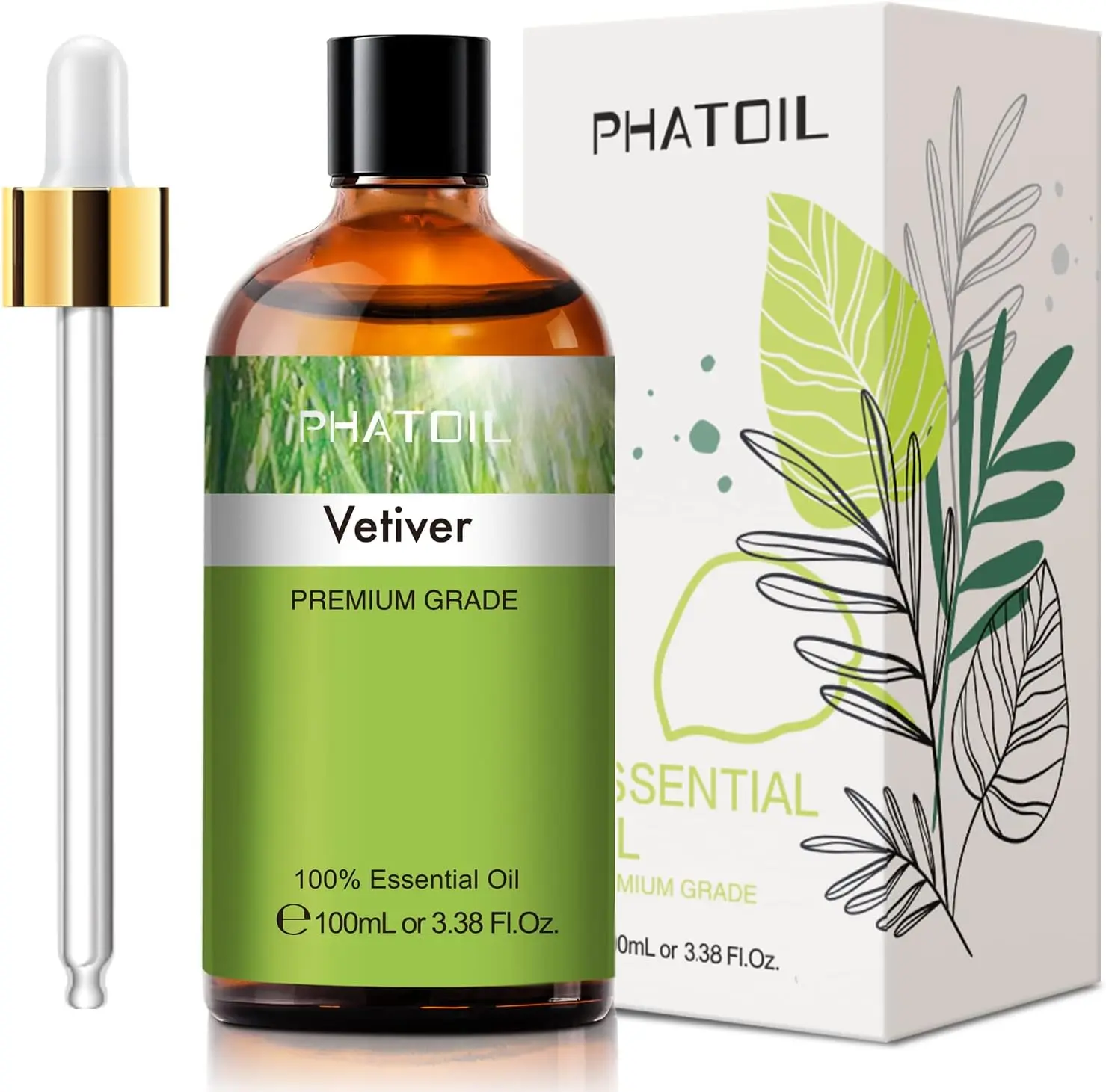 Vetiver .fl.oz Essential Oil,  Pure Aromatherapy Oils for Diffuser, Humidifier, Perfect for DIY Soap, Candle, Bath Bombs Making(ml)