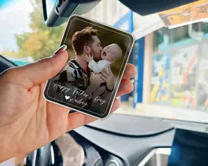 Personalized Photo Acrylic Car Visor Clip – Drive Safe Daddy, Father’s Day Gift for Dad, Husband & Grandpa, Custom Photo Frame Car Decor