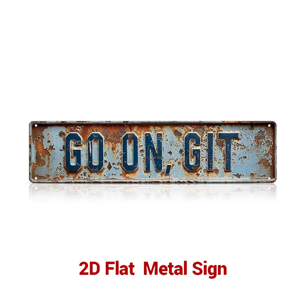Funny Vintage Metal Street Sign – “Go on Git” Rustic Tin Wall Art for Home, Bar, Pub, Café, Yard & Garage Décor, Retro Farmhouse Style – Palette&Wall | summervibes Decor
