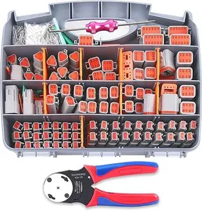 Knoweasy 540PCS Deutsch DT Connectors Kit with KN16 Deutsch Crimper- Automotive Electrical Connector,2/3/4/6/8/12 Pin DT Connectors with Removal Tool for Construction, Truck, Marine