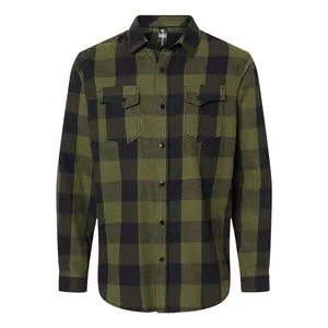 Burnside Mens Snap Front Long Sleeve Plaid Flannel Shirt