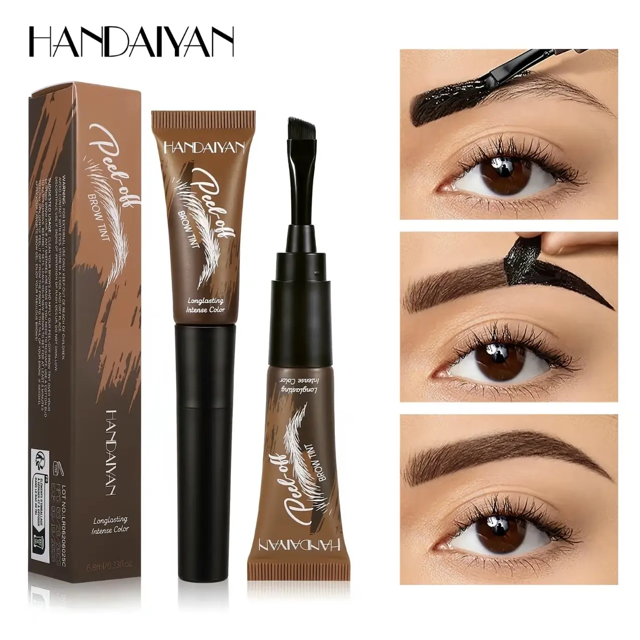 5-Color Tear-Off Brow Tint – Waterproof, Non-Fading, Long-Lasting Pigment for Precise Brow Definition & Effortless Wild Brow Looks - Easy-to-Use Makeup Tool for Women, Cosmetics, Eyebrow products