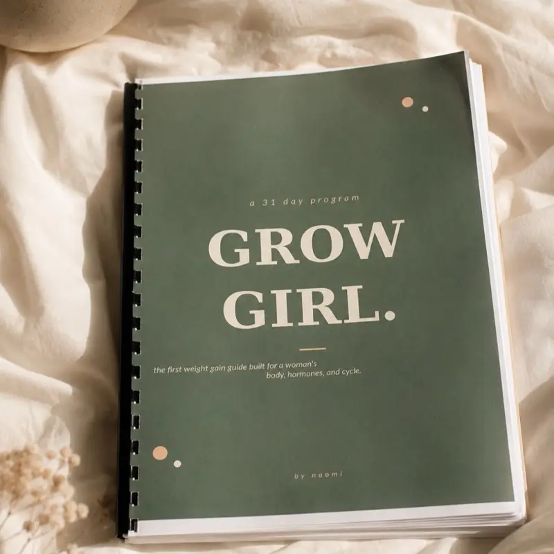 Grow Girl Soft Cover Trade Paperback Book - Guided Journaling for Skinny Girls Struggling to Gain Weight, 31 Pages