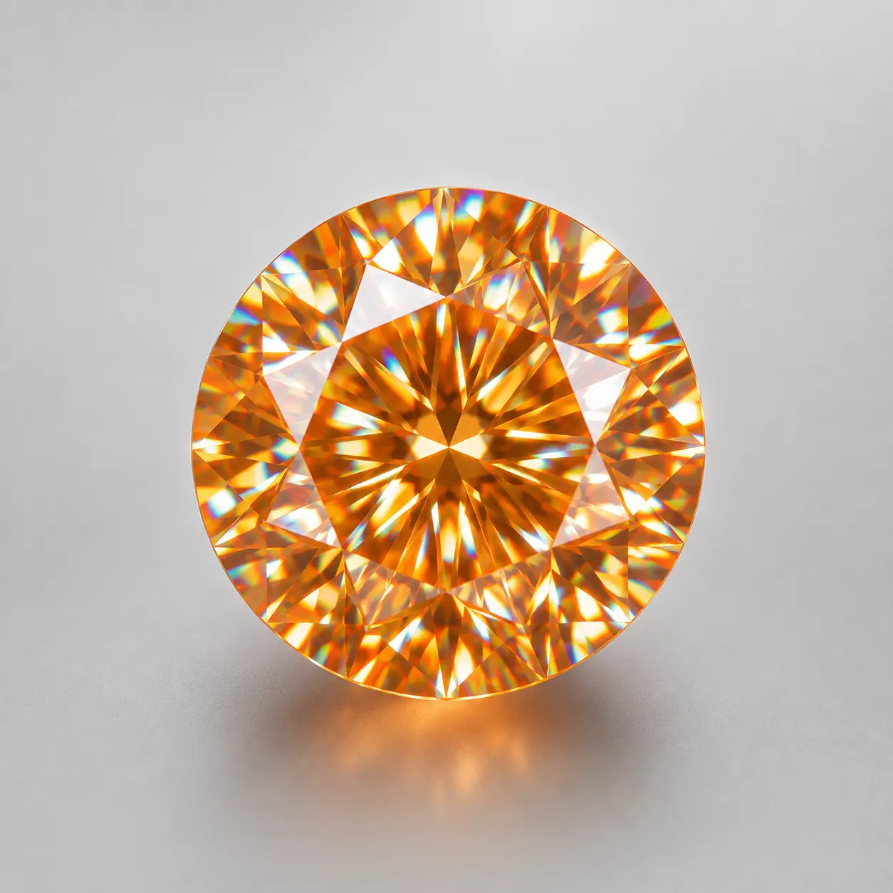 Round Fanta Moissanite Loose Stone with GRA Certificate, VVS1 Brilliant Sparkling Gem for Ring & Custom Jewelry