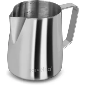 Milk Frothing Pitcher 12 Oz Milk Frother Steamer Cup Stainless Steel Espresso Cup
