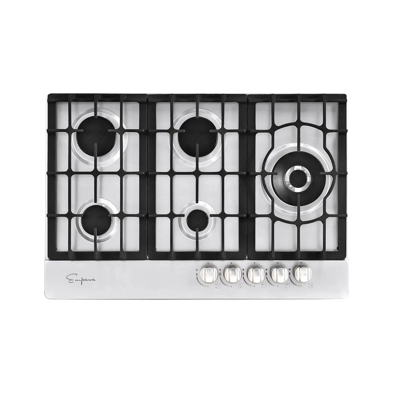 Empava 30-in Built-in Multi-Burner Gas Stove Cooktop with Cast Iron Grates, 120V / 60Hz, 2-Year Warranty, 29.9" L x 20" W x 4" H Dimensions, 38 lb Weight