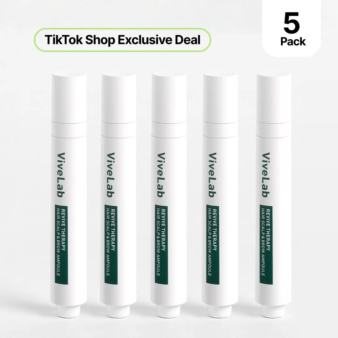 5-Pack Rosemary & Multi-Peptide Hair Growth Roll On Scalp Serum for Hair Thinning & Density | Precision Scalp Applicator | Clinical Blend for Thicker, Fuller and Healthier Looking Hair Solution | ViveLab