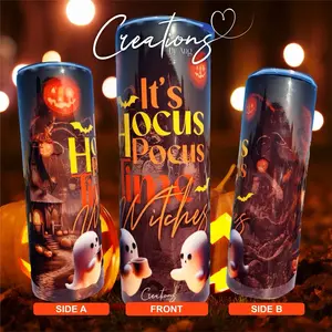 Original “it’s hocus pocus time witches” Halloween tumbler design