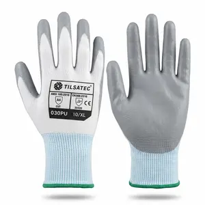 ANSI A4 CUT Resistant Gloves, Gray PU Palm Coating, Comfort Dexterous Liner, Ergonomic Anti-Fatigue Protective Gloves, For Sharp Heavy Objects, Metal, Glass, Manufacturing, Construction Industrial Work
