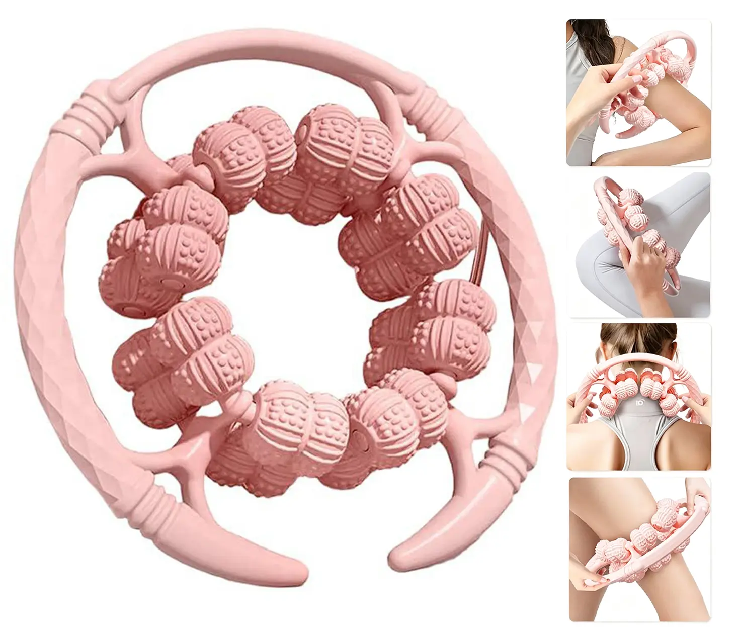 Deep Tissue Leg Massager Roller with 32 Nodes - Ring-Shape Thigh Master, Portable Pain Relief Tool for Muscle Recovery, Workout Soreness Relief for Men & Women (Sports & Outdoor Balance Training Equipment)