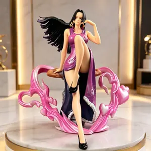 One Piece Hancock Action Figure, Elegant Sitting Pose with Heart Base，Boa Hancock Collectible Statue, One Piece Pirate Empress Anime Figure，Desk Decor, Figurine Collectibles