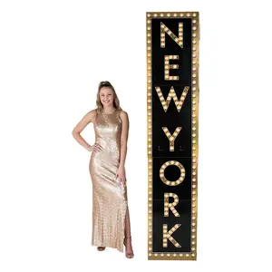94" 3D New York Marquee Column Cardboard Stand-Up