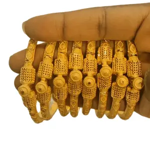 8pcs Gold-Plated Bangles Set - Elegant gold Color Jewelry for Women