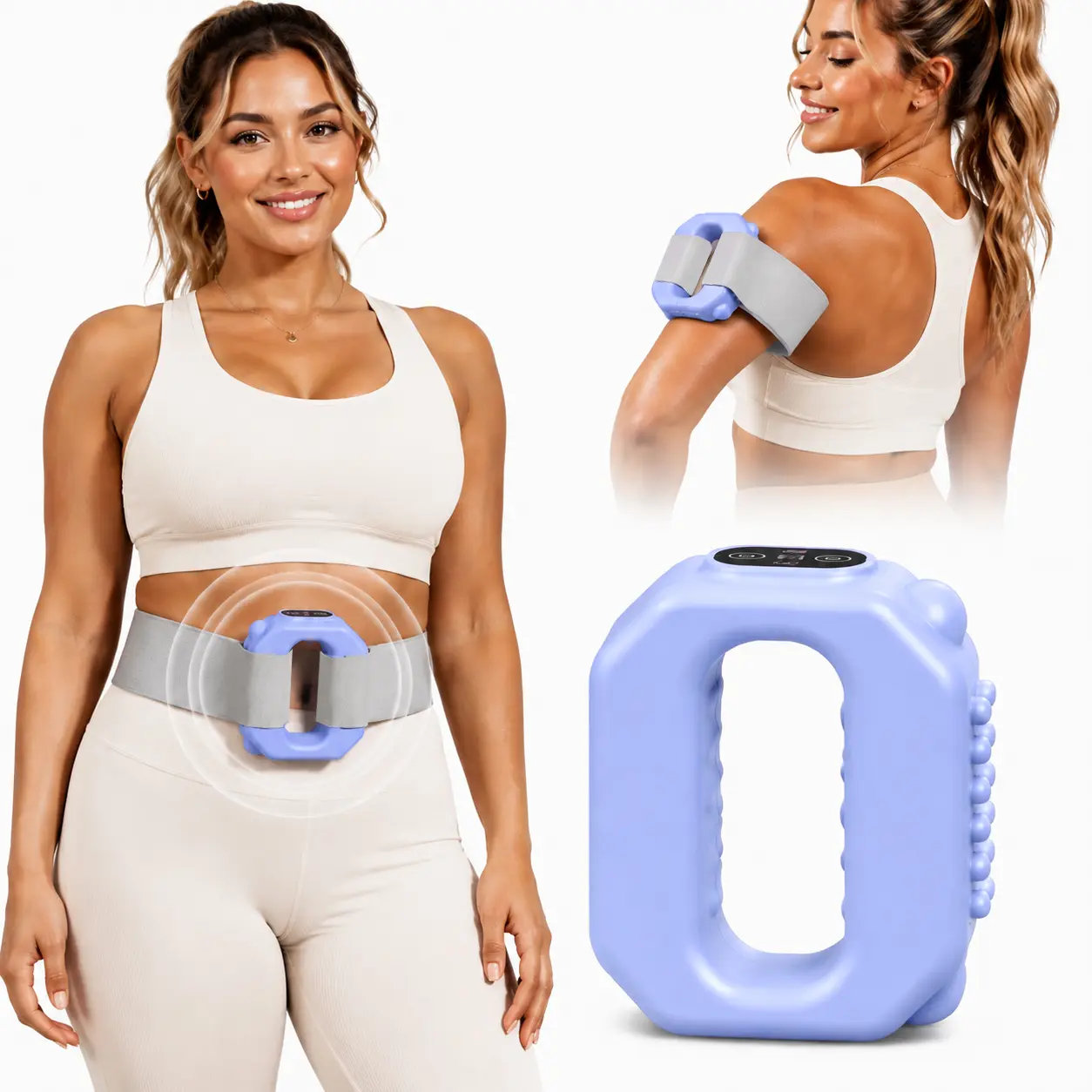 Vibration Plate Exercise machine, 6-Level Portable Cordless Vibration, Multifunctional Full-Body Fascia Ring, Deep Tissue Percussive Massager