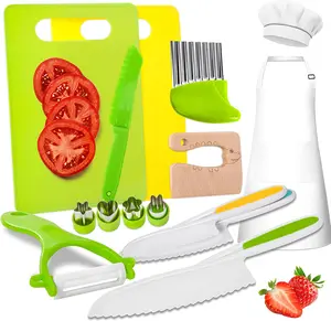 Kids Knife Set for Real Cooking 15Pcs Montessori Kitchen Toys for Toddlers Children Cooking Cutting Sets Holiday Stocking Stuffers for Kids Toddler Toys