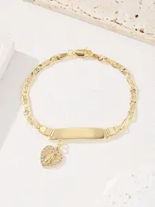 14k Blessed Virgin Mary Pendant Bracelet, Heart Shaped Charm, Religious Gift for Men & Women, Perfect for Thanksgiving & Christmas