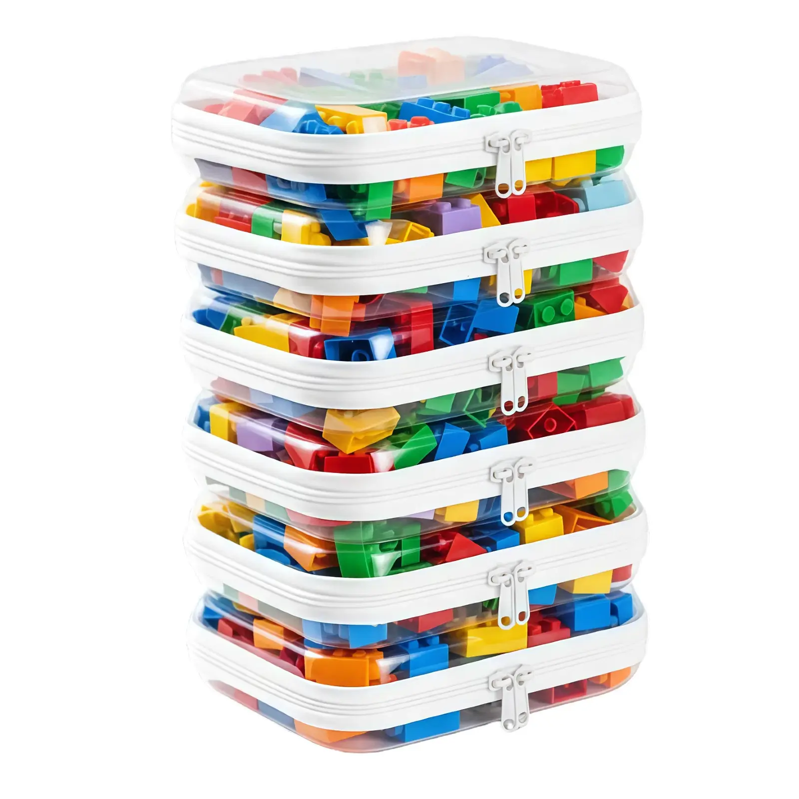 PIQOLA Clear Organizer Storage Box with Zip Hard PVC Plastic Case for Tools Small Objects Makeup Jewelry Toy Bins High Transparency Portable Travel Set M L Sizes TikTokShopBlackFriday 3pcs/6pcs