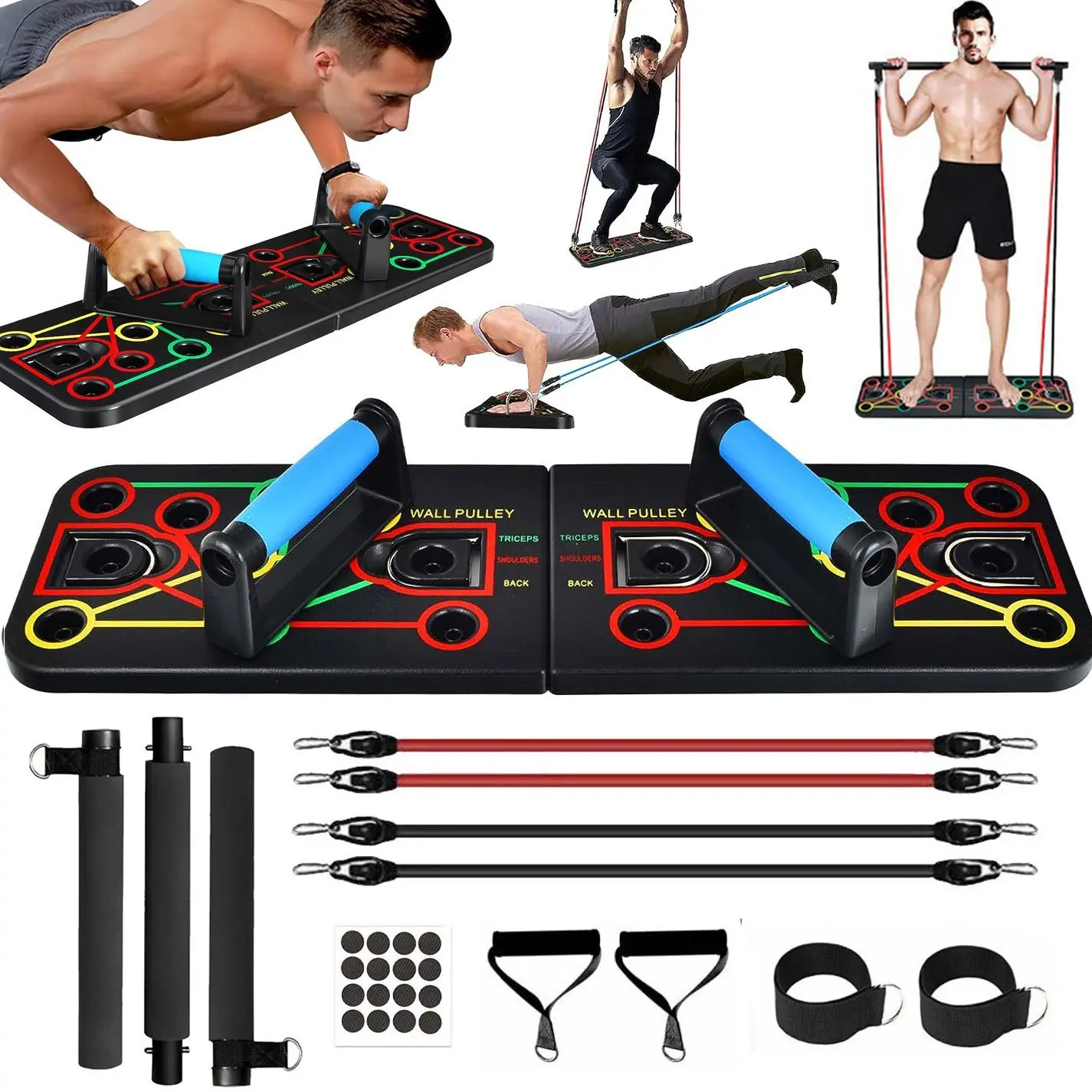 Push-up board - foldable push-up fitness stand, unisex model multifunctional abdominal and chest muscle training stand, suitable for home/gym strength trainer