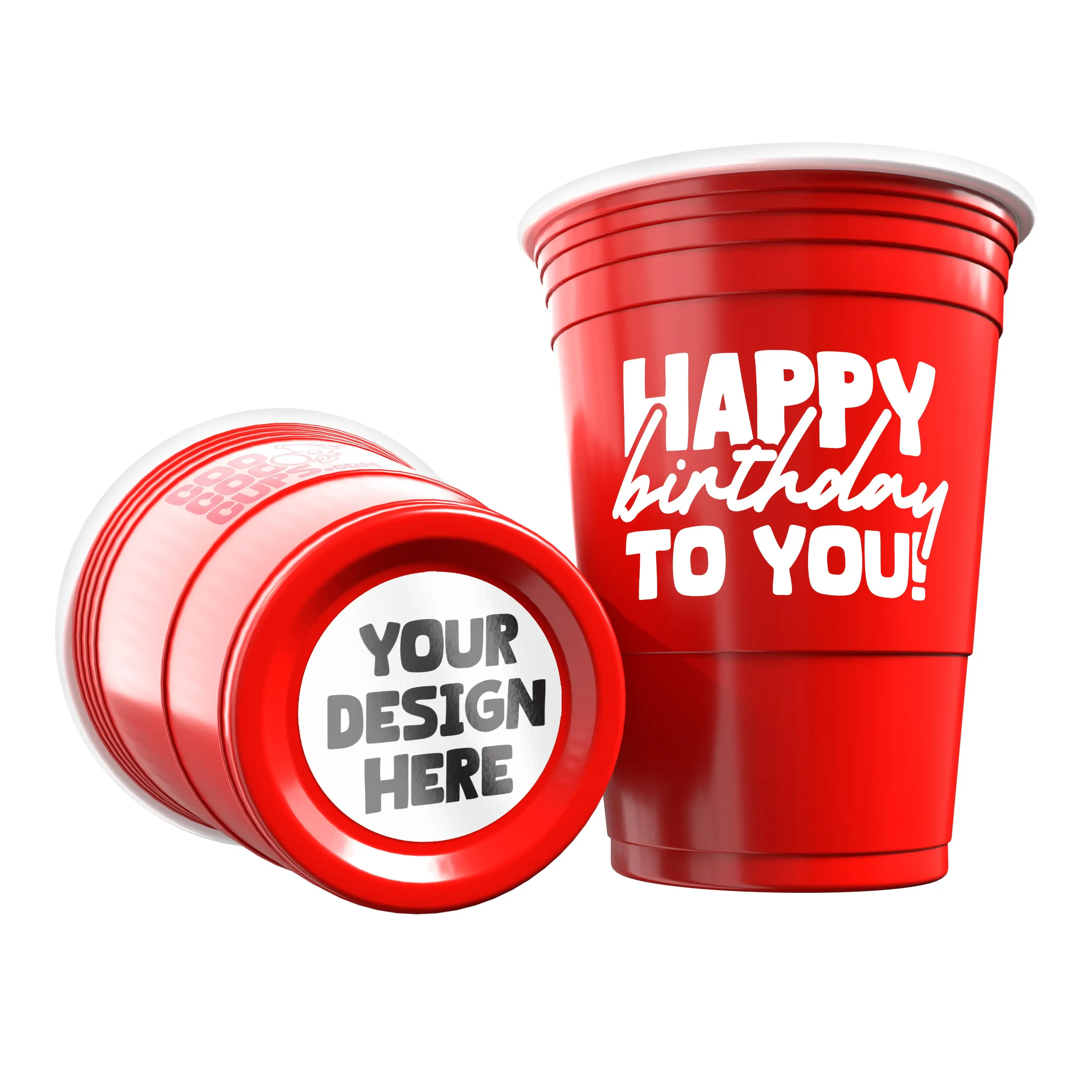 CooCoo Cups® 16oz Customizable Happy Birthday Party Cups - 50 count