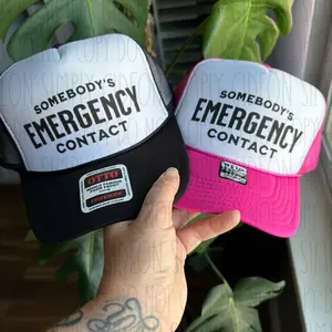 Somebody’s Emergency Contact Foam Trucker Snapback Hat, stylish trendy hat,