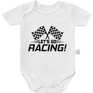 Let's Go Racing Daddy Bodysuit, Baby Pride Outfit, Grandpa Baby Clothes Boys Girls Short Sleeve Jumpsuit Clothing
