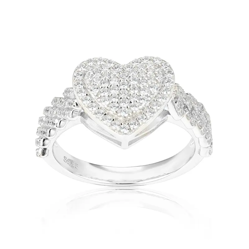 UCCIYO Heart-shaped Ring UCCIYO S925 Sterling Silver Moissanite Ring for Women Men Hip Hop Jewelry Gift summerwins Bridal Statement Ring Engagement Rings【#R444 】