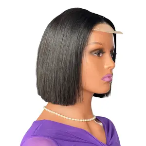 12A Vietnam Bone Straight Bob Human Hair Wigs Hand-Woven 8-10 Inches for Any Face Type Black Skin Color Hot Dyeable
