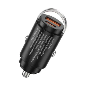 30W Fast Charging USB-C Portable Car Charger, 2-in-1 Dual Port Cigarette Lighter Adapter, Mini Power Charger for iPhone 16 15 14 13 12 Plus Mini, Samsung S26 S25, Iphone 13
