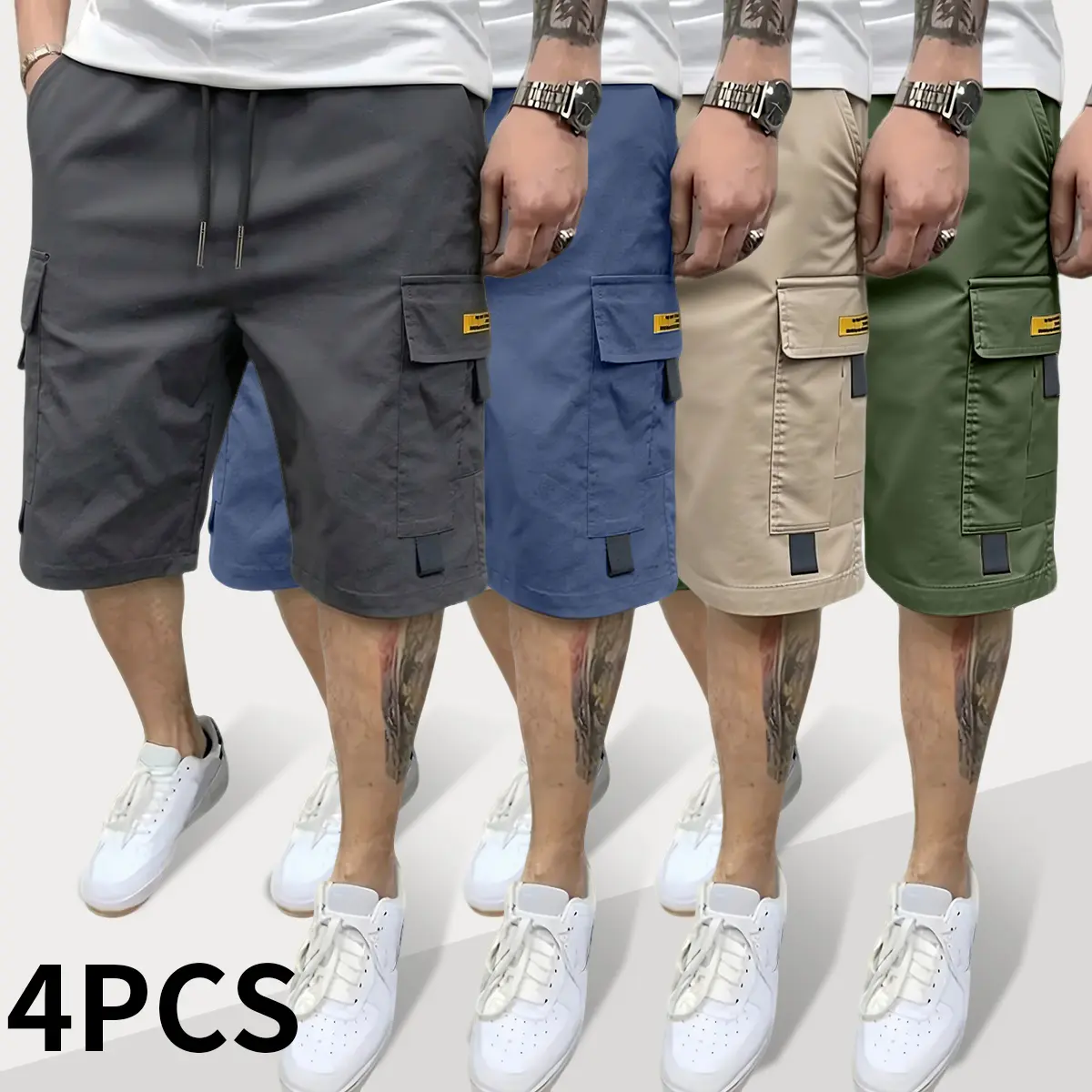 Men's Large Pocket Cargo Casual Shorts, Multi-Pocket Utility Bottoms, Lightweight Breathable Cotton Summer Shorts for Outdoor, Hiking, Work & Daily Streetwear,father'sdaygifts