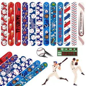 36 Piece Baseball Elements Clap Bracelets, Latest Sports Clap Circles, Party Gift, Classroom Reward, Birthday Present, Stackable Bracelet Set