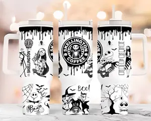 Exclusive Skelliton 40 Oz Tumbler Jack And Sally Love - High Quality